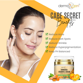 DERMAXGEN turmeric and vitamin C ingredient visual emphasizing brightening support