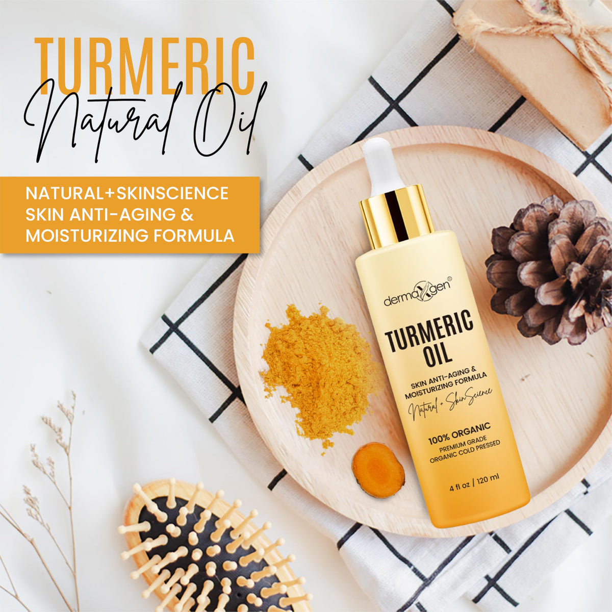 DERMAXGEN model applying oil to face showing targeted hydration and glow