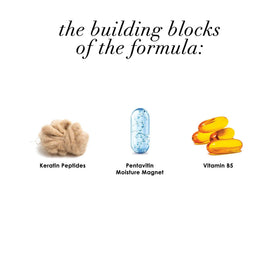 Dermelect ingredients label highlighting keratin and peptide fortifying blend