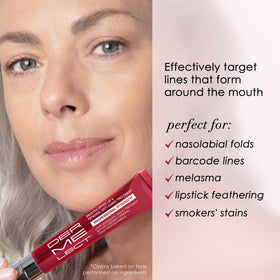 Dermelect serum texture on fingertip demonstrating hydration and smoothing benefit