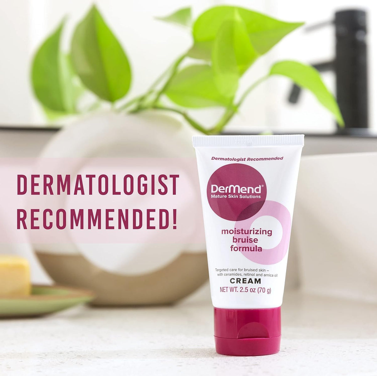 Dermend cream applied on arm illustrating gentle application and soothing