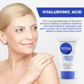 Dermend used in morning skincare routine to support delicate facial skin