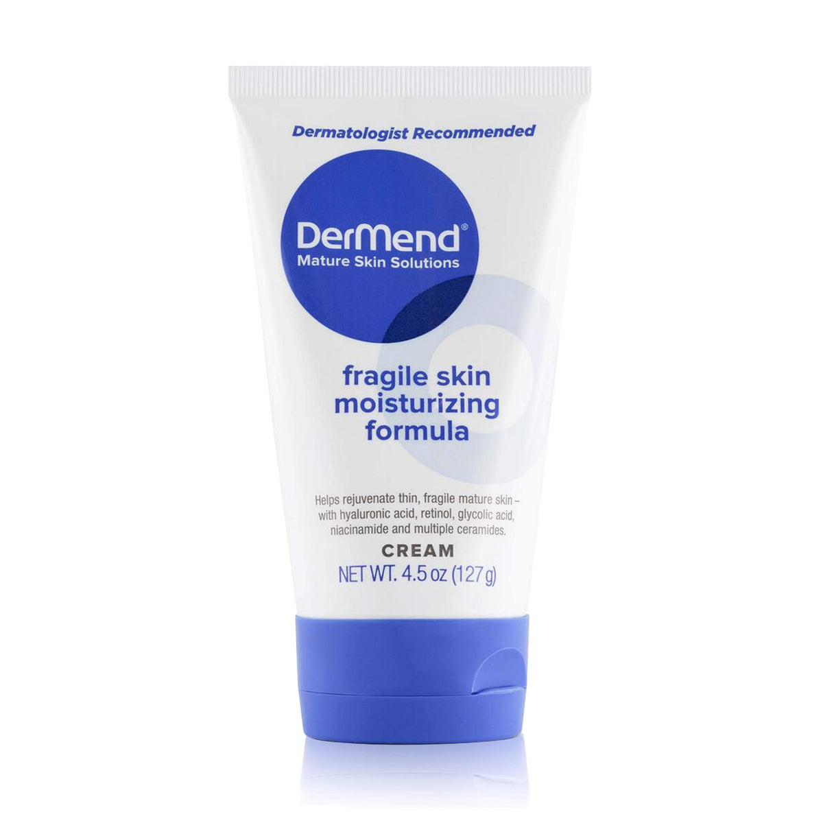 Dermend tube front view showing size and branding benefits hydration