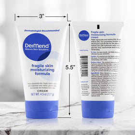 Lifestyle shot with mature person using Dermend to improve skin comfort