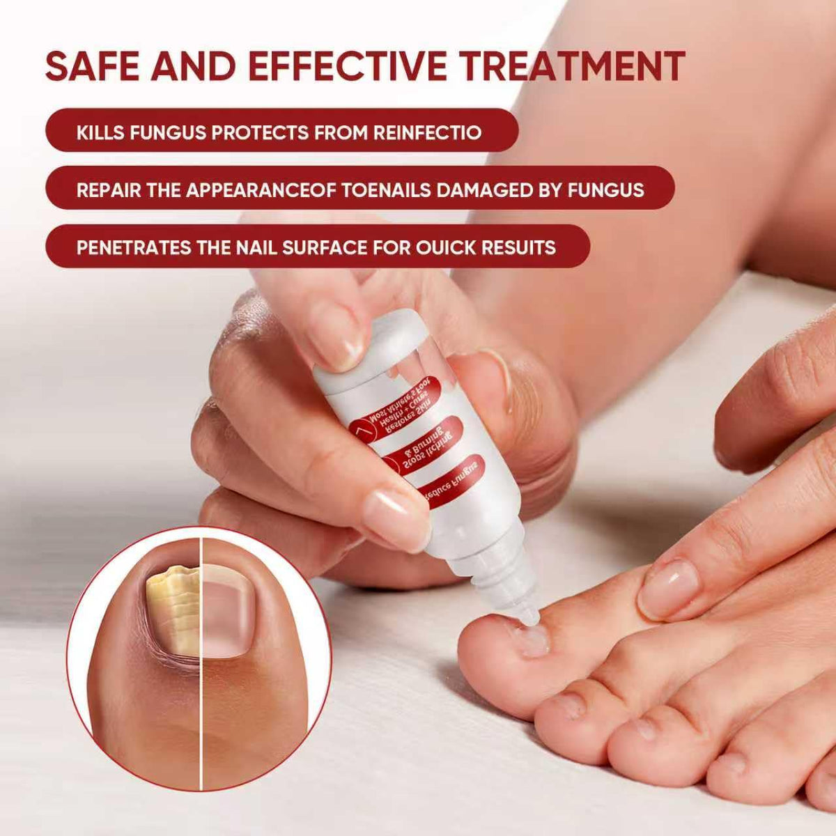 DERMFREE applicator brush dispensing drops for precise, mess-free use