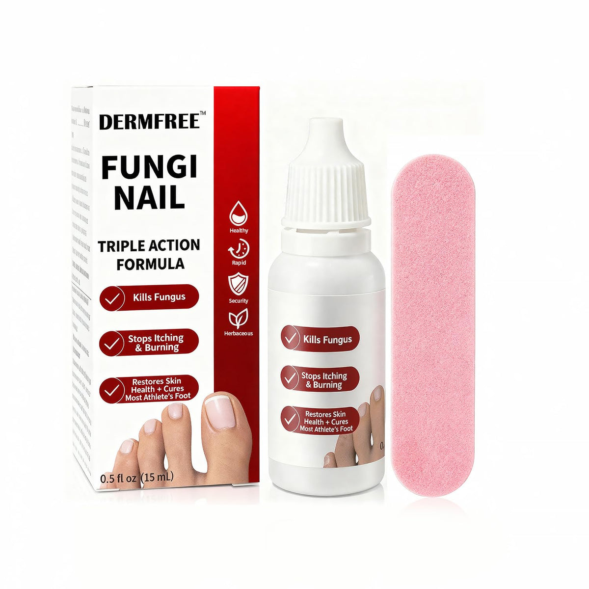 DERMFREE front packaging showing bottle and label for confident presentation
