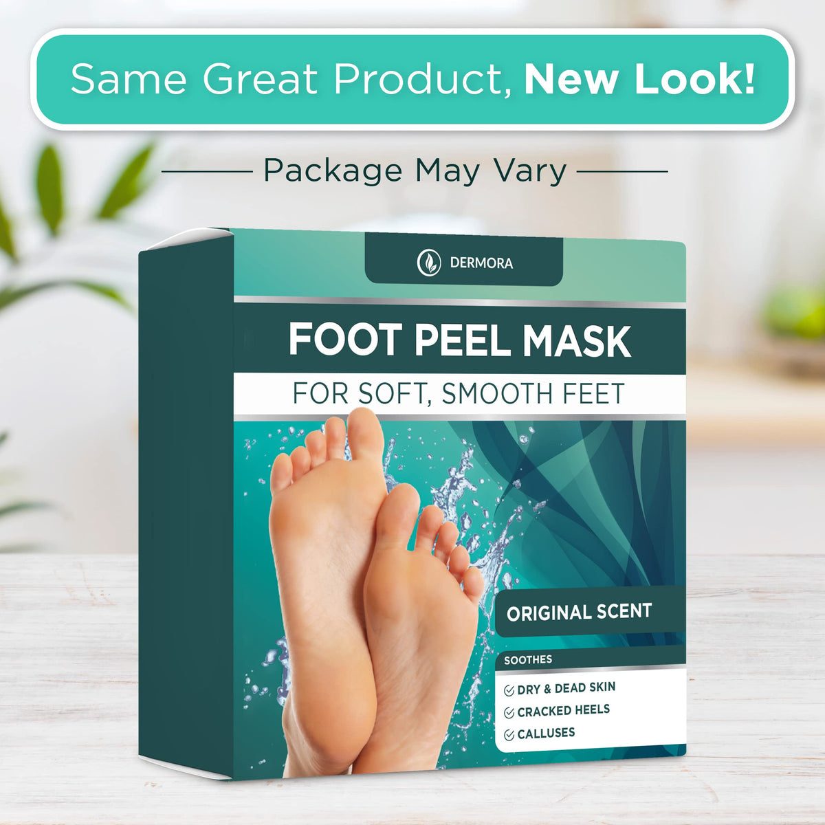 DERMORA mask solution texture inside bootie showing gentle formulation