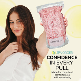 Dermwax salon setting with stylist using beads demonstrating dependable performance