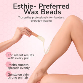 Dermwax size comparison on scale showing 2.2LB quantity for salon or home use