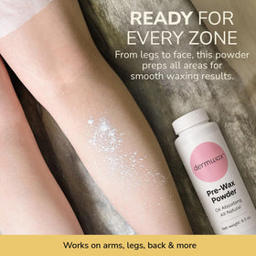 Dermwax used with waxing strip in salon setting illustrating cleaner wax removal benefit