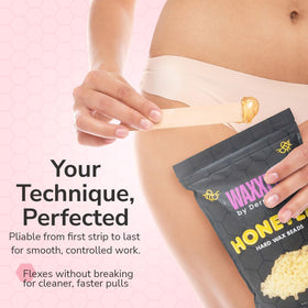 Dermwax WAXXED applied with spatula showing precise application and less mess