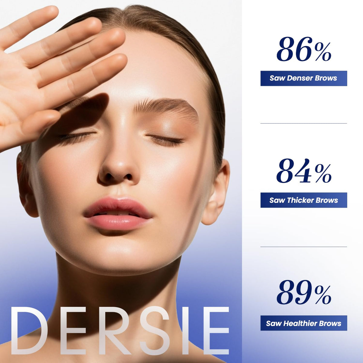 Dersie bottle size scale next to coin showing compact 5 mL travel-friendly benefit