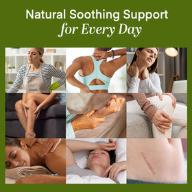 Dersie balm being rubbed into shoulder to relieve muscle tension