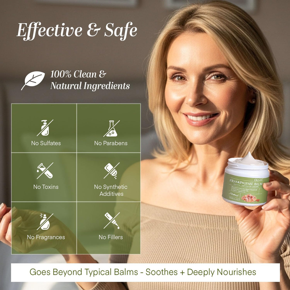 Dersie label detail highlighting clean ingredients and benefits