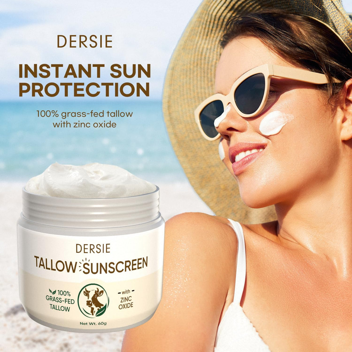 Dersie tallow cream close-up showing rich texture that helps moisturize skin