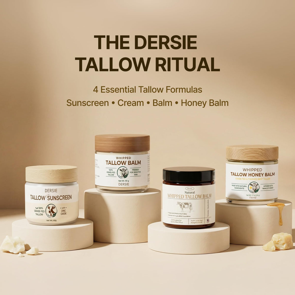 Dersie sunscreen placed with travel items showing convenience for trips