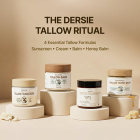 Dersie sunscreen placed with travel items showing convenience for trips
