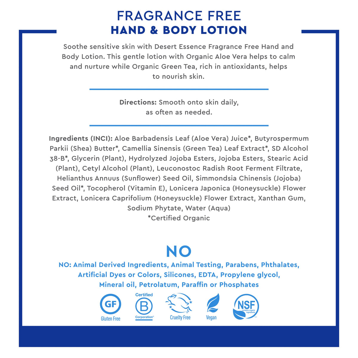 Desert Essence 8 fl oz bottle next to common items to show compact travel-friendly size