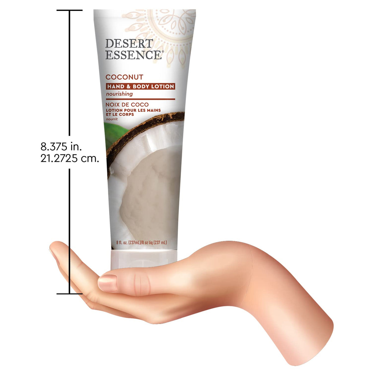 Desert Essence pump top close-up for easy dispensing and travel benefit