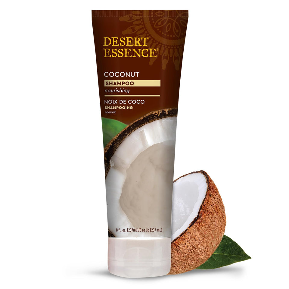 Desert Essence bottle front label showing product name and benefits