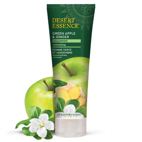 Desert Essence front packaging showing green apple and ginger scent for volumizing benefits