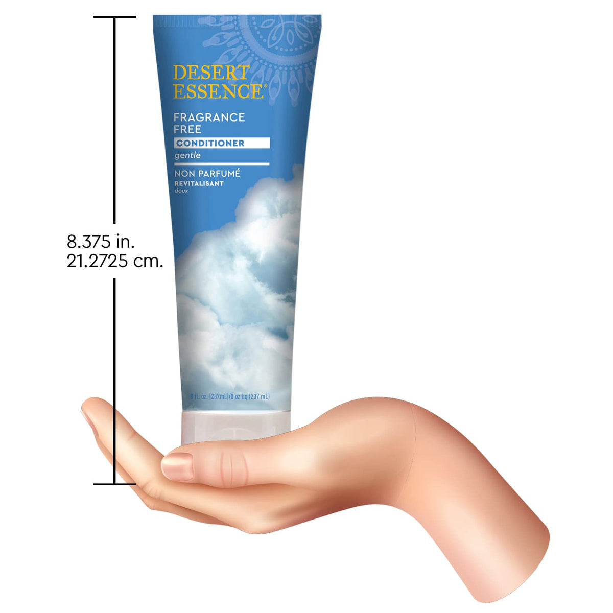 Desert Essence before and after hair showing softer, more manageable strands