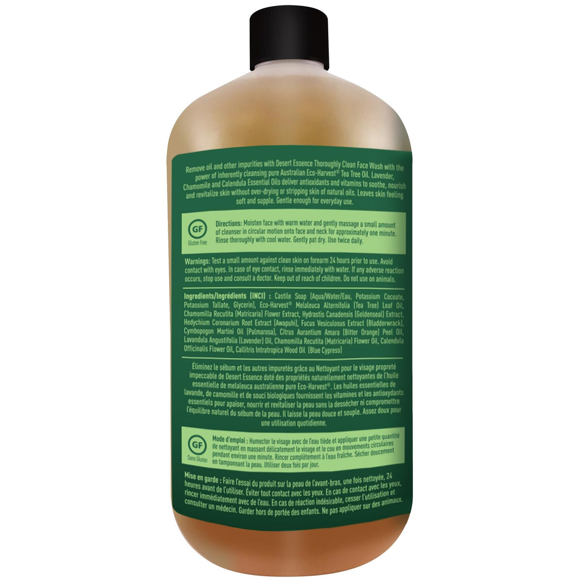 Desert Essence on bathroom vanity suggesting daily AM and PM routine
