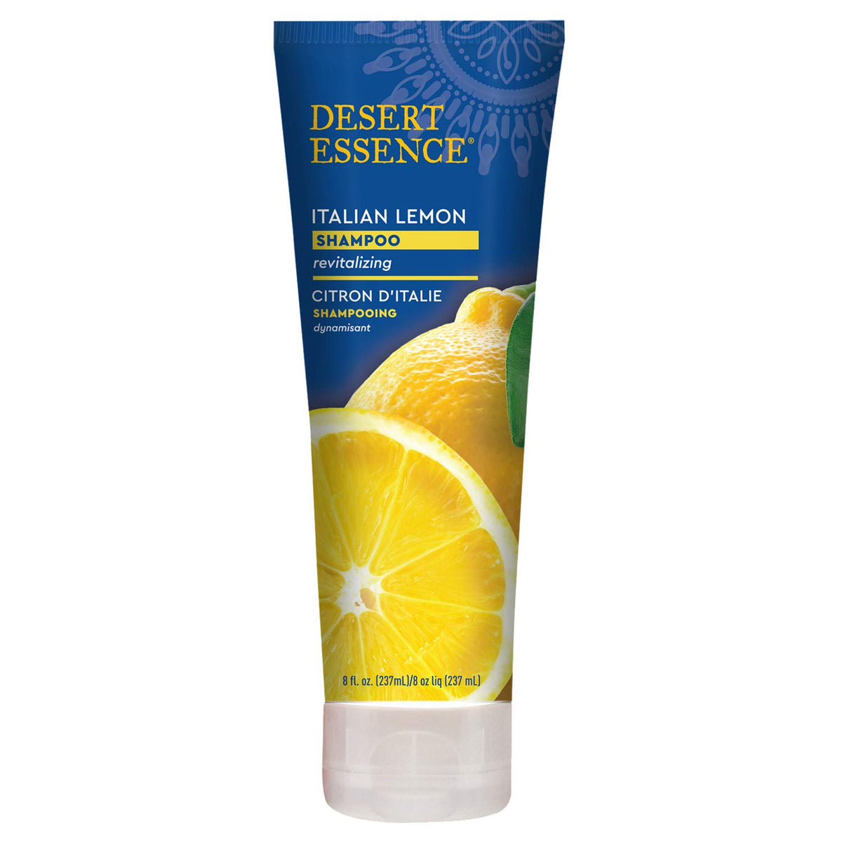 Desert Essence label close-up displaying ingredients and clean formula details