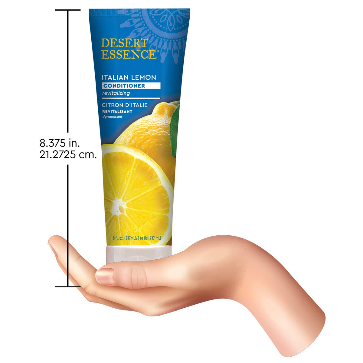 Desert Essence conditioner texture poured on palm showing smooth consistency
