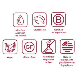 Desert Essence label close-up highlighting natural ingredients and benefits