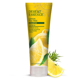 Desert Essence front packaging showing label and brand, highlights clarifying benefit