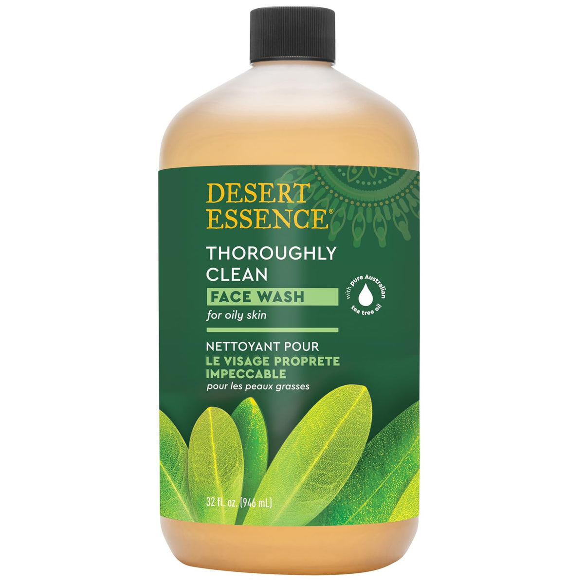Desert Essence pump close-up demonstrating easy dispensing and control
