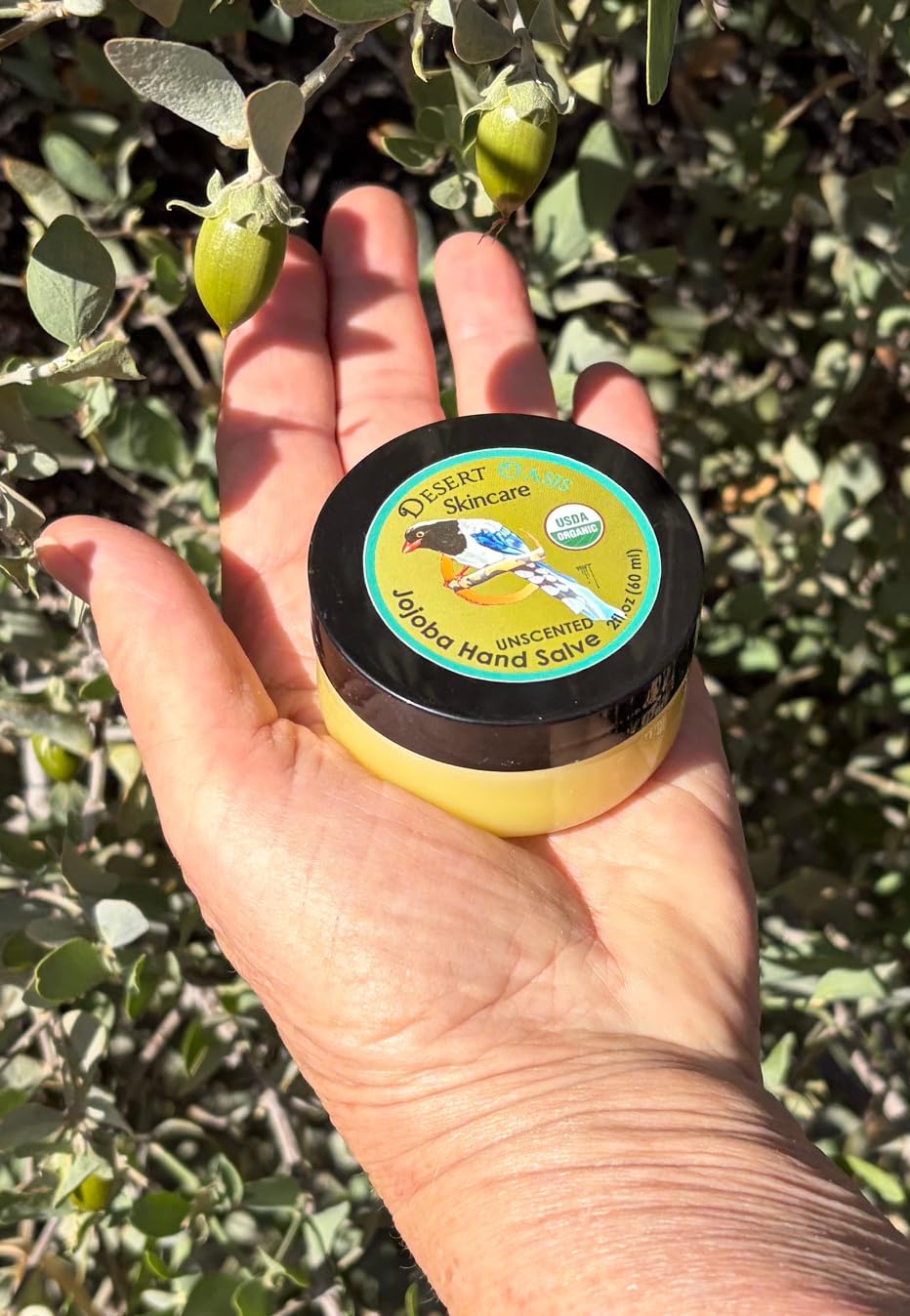 Desert Oasis Skincare open jar texture closeup showing rich buttery balm