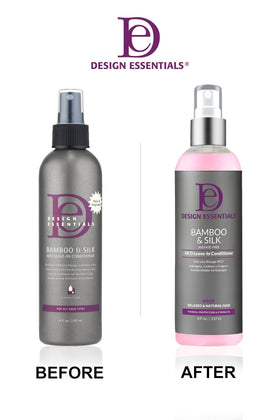 Design Essentials applying leave-in to damp hair for easier detangling and protection