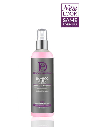 Design Essentials bamboo and silk ingredient close-up highlighting nourishing extracts