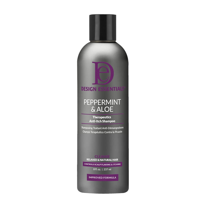 Design Essentials front label on 8 oz bottle showing product name and benefits