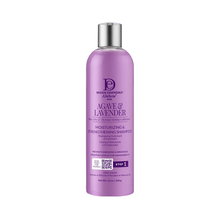 Design Essentials front packaging showing full 12 oz bottle and label benefits