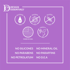 Design Essentials shampoo rinsing from hair in shower showing gentle cleanse