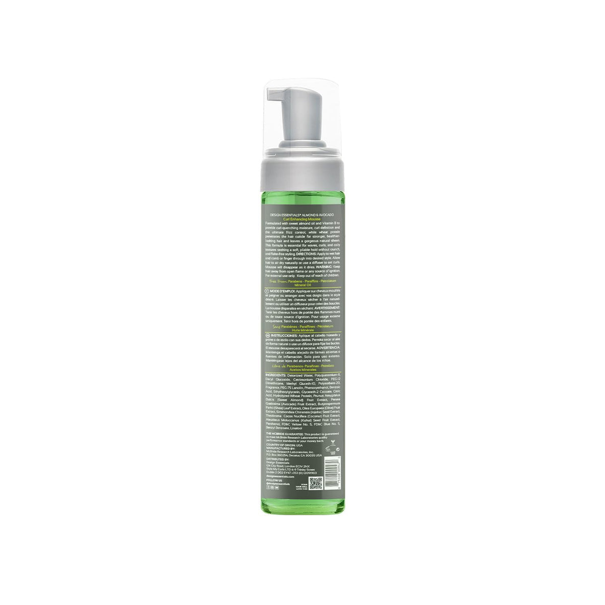 Design Essentials mousse texture close-up shows light, airy foam