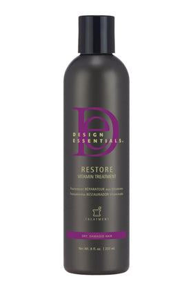 Design Essentials front packaging showing 8 fl oz bottle and clear label benefit
