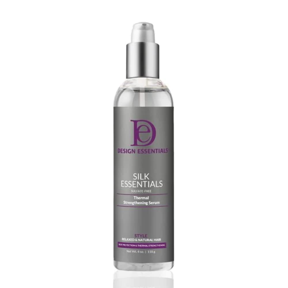 Design Essentials front packaging showing clear serum bottle and glossy finish benefit