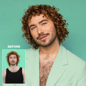 Design.Me before-and-after hair image showing improved softness and shine