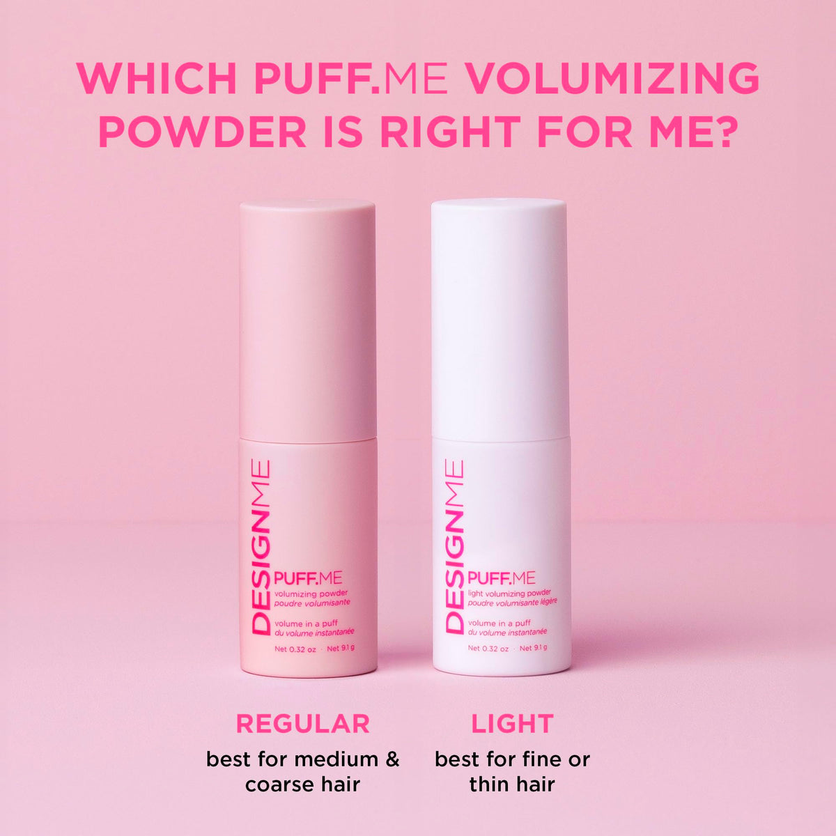 Design.Me PUFF.ME before and after comparison showing increased body benefit