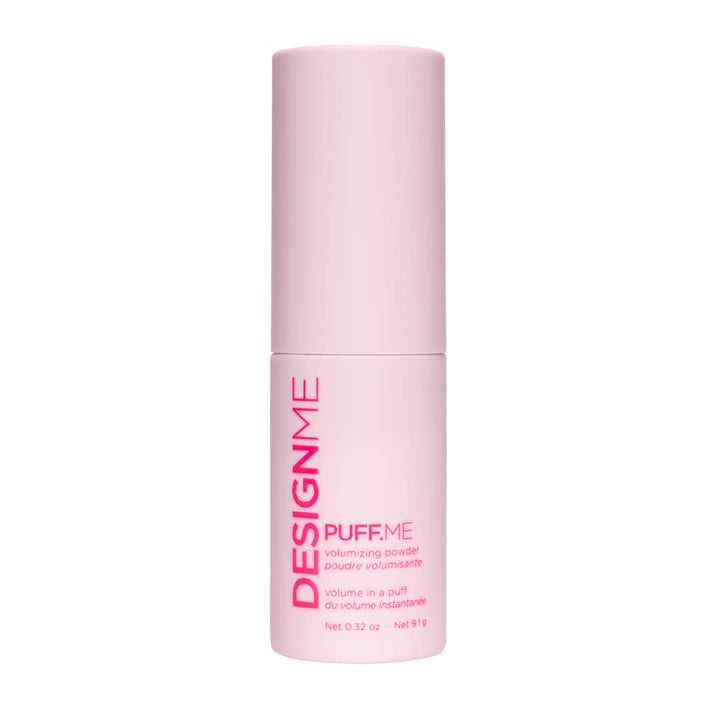 Design.Me PUFF.ME front packaging showing compact volumizing spray benefit