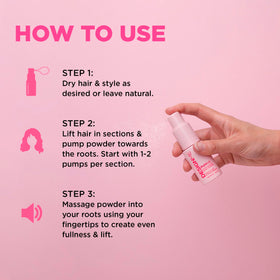 Design.Me PUFF.ME root application in hand demonstrating instant lift benefit