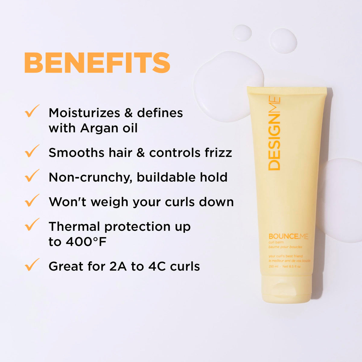 Design.Me cream on hands ready to apply, illustrating easy distribution and absorption