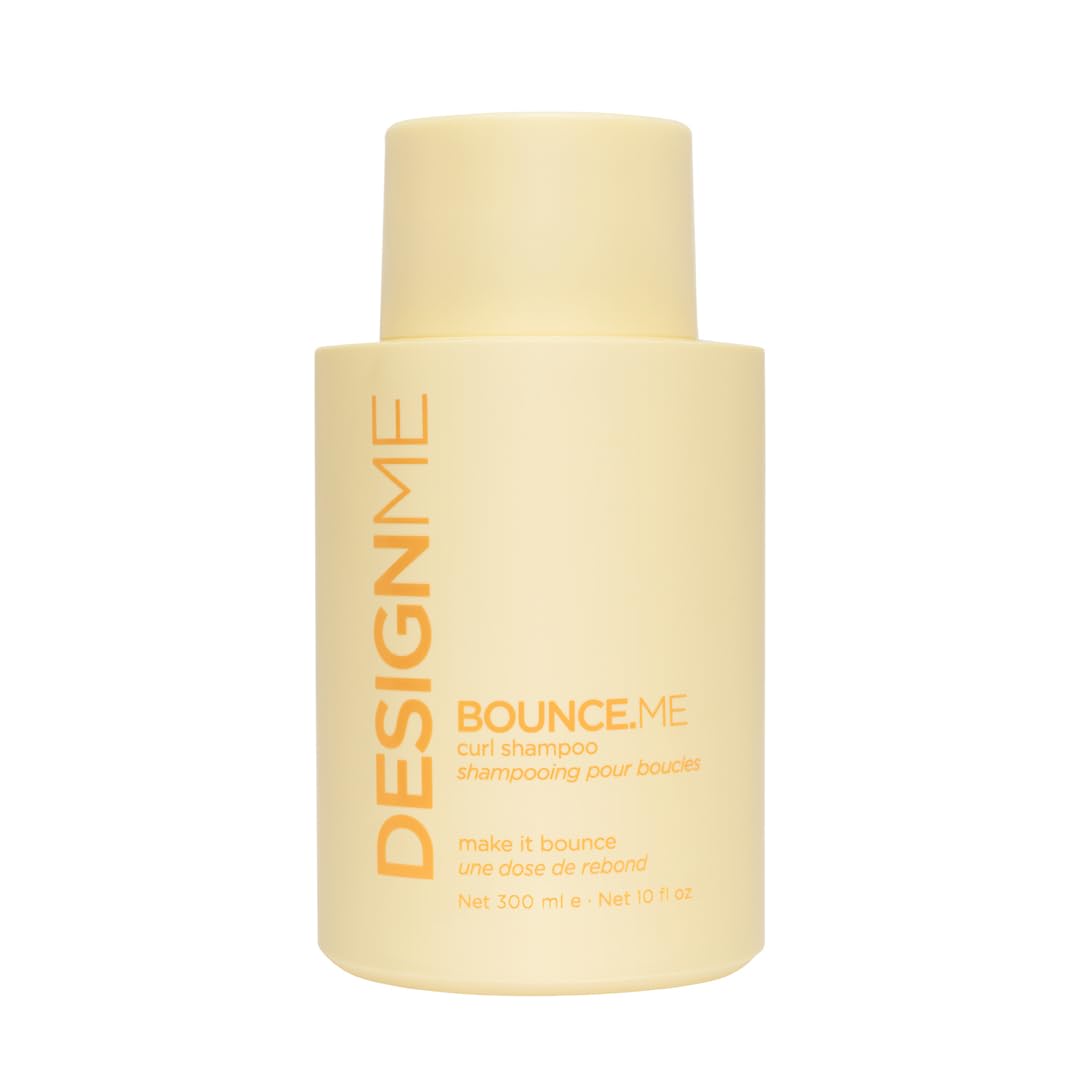Design.Me BOUNCE.ME front bottle showing branding and benefits