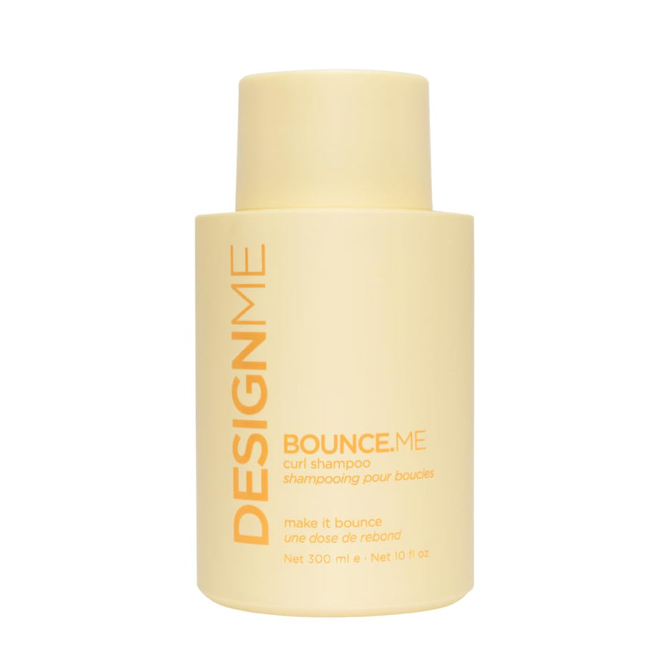 Design.Me BOUNCE.ME front bottle showing branding and benefits