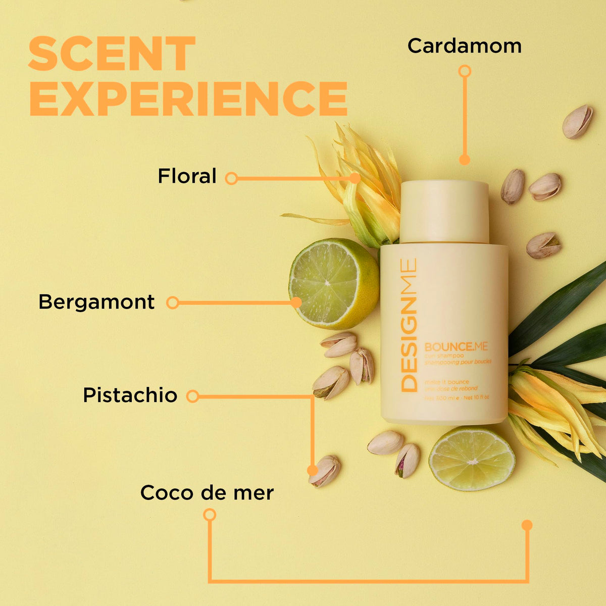 Design.Me BOUNCE.ME key ingredients kukui, buriti and mango for nourishment
