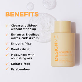 Design.Me BOUNCE.ME pump and label close-up highlighting clean formula